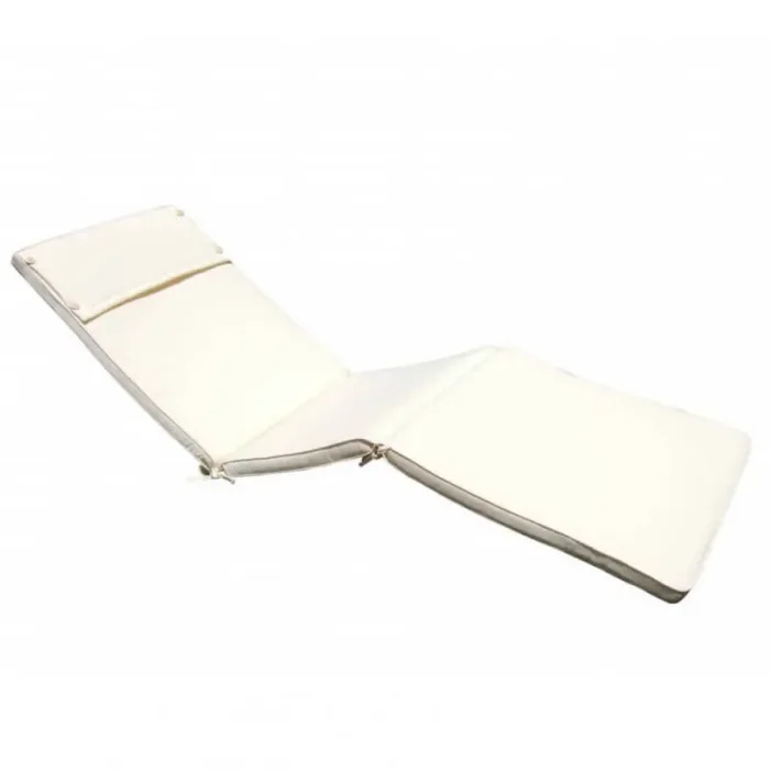 Cuscino Real Lettino 194,5x59x4 cm in Poliestere Ecrù