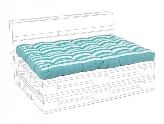 Cuscino Seduta per Pallet Riga Turchese in Tessuto per Esterno