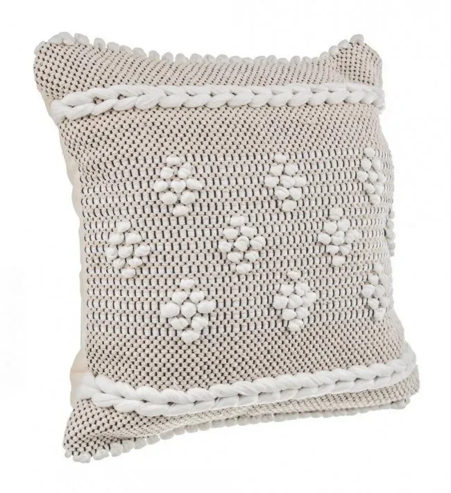 Cuscino Veracruz Nat-Nero 45×45 cm in Tessuto