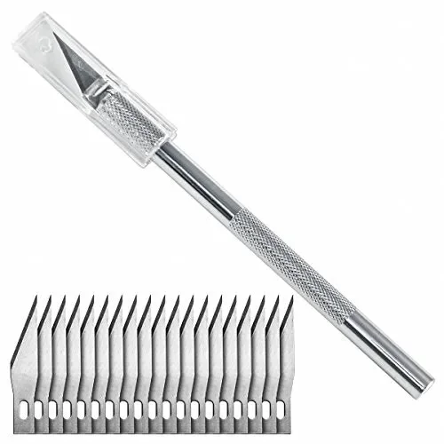 Cutter di precisione con 20 lame ricambio, tipo 11