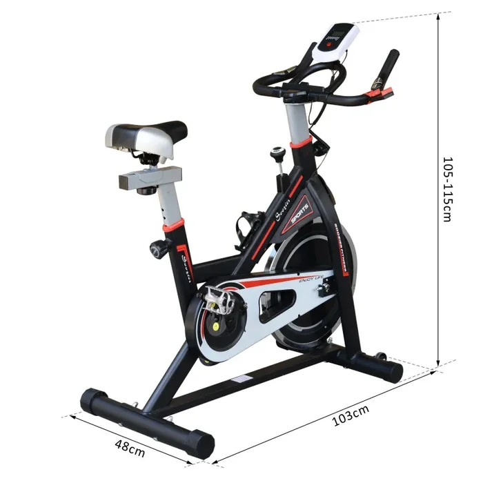 Cyclette Allenamento Aerobico da Casa Professionale in Acciaio Nero - immagine 3