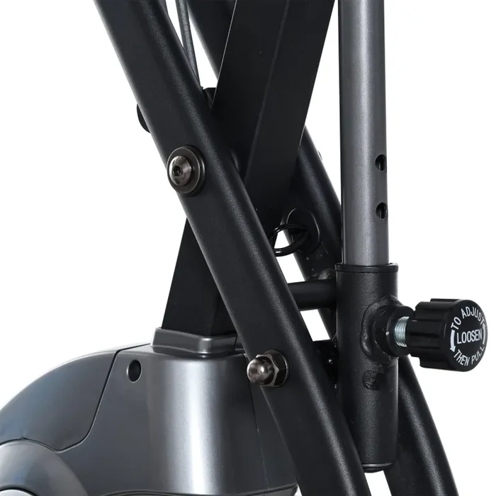 Cyclette Magnetica Pieghevole con Bande Elastiche e Display LCD Grigia - immagine 2