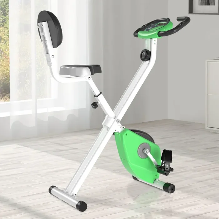 Cyclette Magnetica Pieghevole con Display LCD Verde - immagine 2