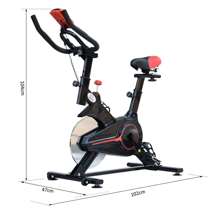 Cyclette per Allenamento Aerobico con Display LCD Nero e Rosso - immagine 3