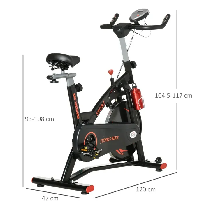 Cyclette Volano da 10kg 47x120x104,5-117 cm con Schermo LCD e Resistenza Magnetica - immagine 3