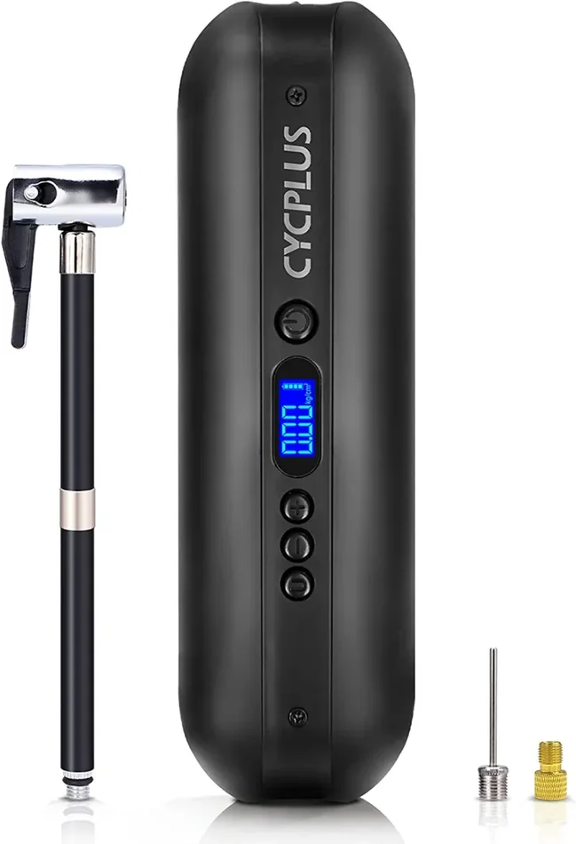 CYCPLUS 150 PSI Compressore Portatile Mini Gonfiatore Auto Pompa Pneumatica con Batteria Ricaricabile Luce LED Compressore d’Aria Elettrica Multifunzione per Auto, Moto, e Le Biciclette-A3