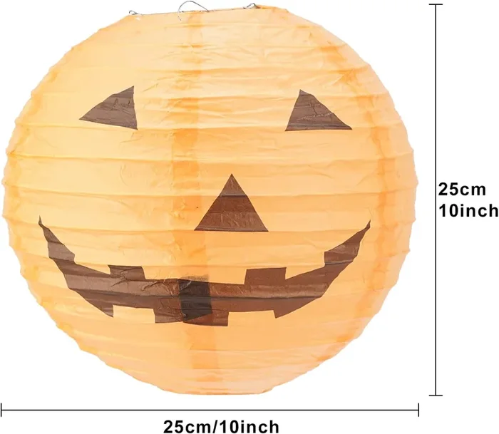 Cymax 10 Pezzi 12inch Lanterne di Carta di Halloween, Lanterne Appese di Halloween, Lanterna Decorativa di Zucca per Feste di Halloween Decorazione Esterna per Interni - immagine 2