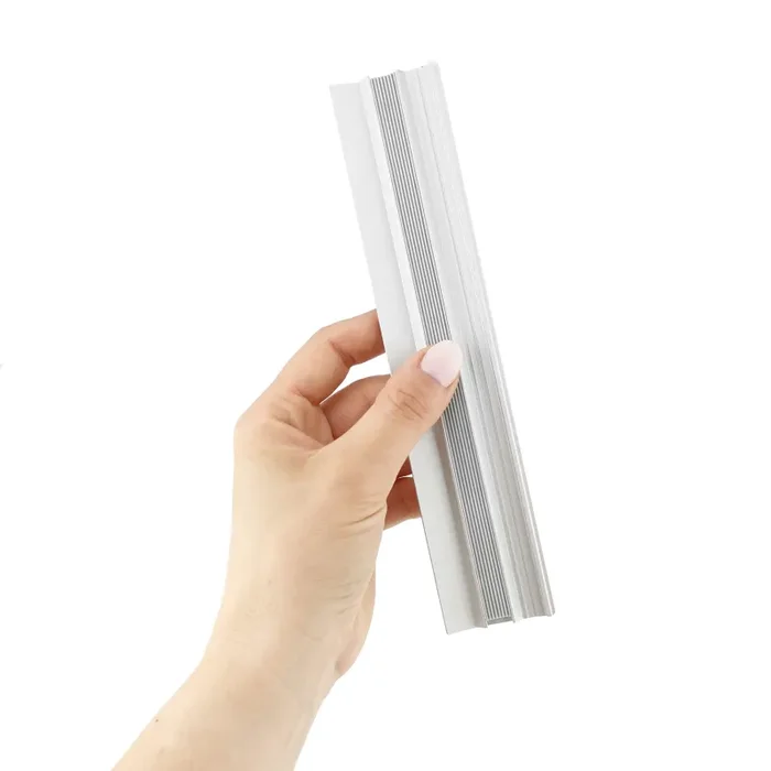 D.RECT Righello in Alluminio | Righello Lunghezza 20 cm | Righello con Impugnatura | Resistente alla Rottura | per Scuola, Ufficio, Casa | Argento - immagine 3