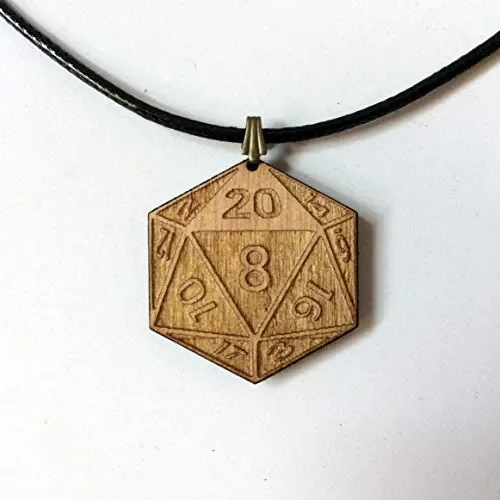 D20 Dice Necklace Moda