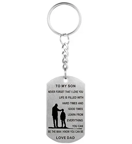 Dad MUM to Son Daughter Dog tag collana ciondolo targhette militare Jewelry… - immagine 2
