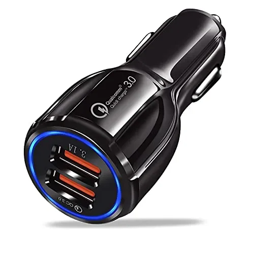 Davilis® Caricatore USB da Auto 5V 6A Universale Quick Charge 3.0 Veloce Caricabatterie Alimentatore Presa USB 2 Porte, Spina per Smartphone Tablet iOS Android