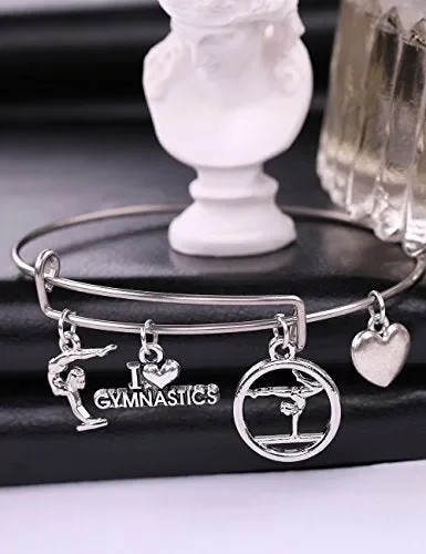 Dawapara Acciaio inossidabile i Love Gymnastics atleta squadra ciondoli… In saldo - immagine 2