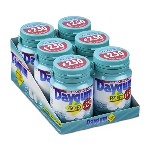 Daygum Protex Gomme da Masticare Senza Zucchero, Barattolo Chewing Gum Gusto…