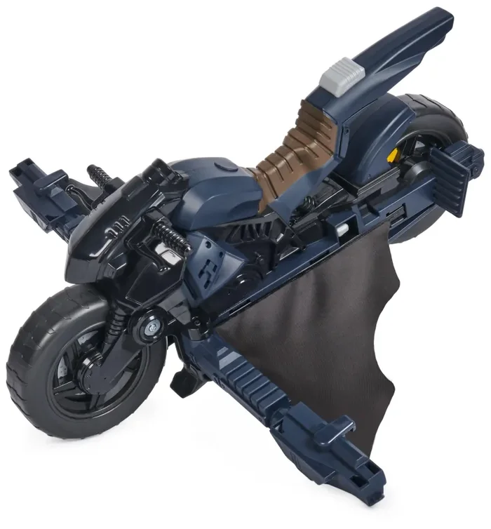 DC Comics, Veicolo Batman Adventures 2 in 1, Batcycle Trasformabile, Macchina Batman Compatibile con Tutte Le Action Figure Batman, Batmobile Trasformabile, Giochi per Bambini e Bambine, 4+ Anni