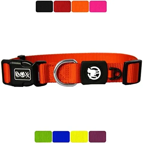 DDOXX Collare Cane Nylon, Regolabile | Tanti XS – 1,0 x 21-30 cm, Arancione