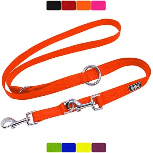 DDOXX Guinzaglio per Cani Nylon, Regolabile con XS – 1,0 x 200 cm, Arancione Moda