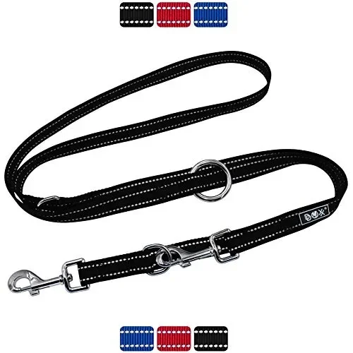DDOXX Guinzaglio per Cani Nylon Riflettente, S – 1,5 x 200 cm, Nero