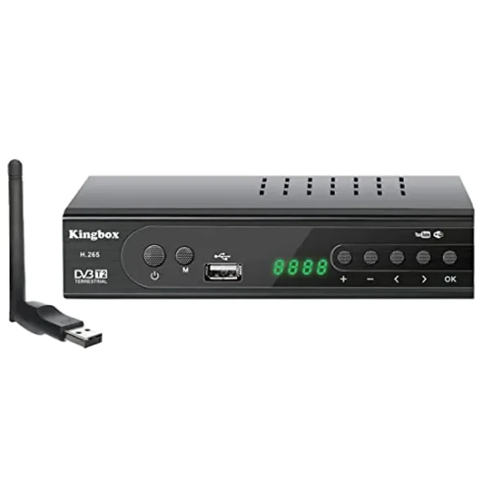Decoder Digitale Terrestre DVB-T2 Full HD Hevc 10 bit con USB WiFi DONGLE MT7601,Ricevitore Digitale Terrestre 1080p/H,265 / Dolby / MPEG-2/4,Supporto Sistema Nuovo Con Telecomando e Cavo HDMI