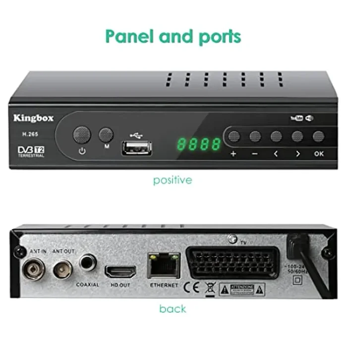 Decoder Digitale Terrestre DVB-T2 Full HD Hevc 10 bit con USB WiFi DONGLE MT7601,Ricevitore Digitale Terrestre 1080p/H,265 / Dolby / MPEG-2/4,Supporto Sistema Nuovo Con Telecomando e Cavo HDMI - immagine 2