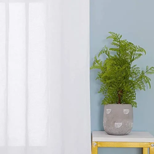 Deconovo Tende Trasparenti Camera da Letto Moderne in Voile 140x260cm, Bianco - immagine 2