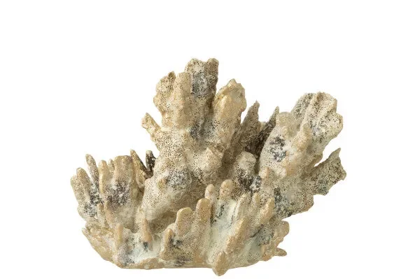 DECORAZIONE CORALLO IN PASTA DI CERAMICA MARRONE/ORO LARGE (29x20x21cm)