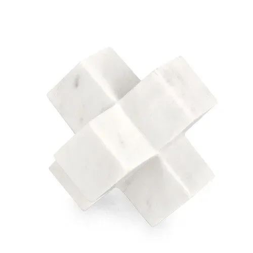 DECORAZIONE CROCE IN MARMO BIANCO (15x15x15h) Vendita calda