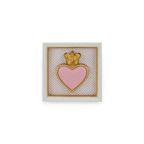 DECORAZIONE DA PARETE CON CUORE SACRO ROSA/ORO (12,5cm)