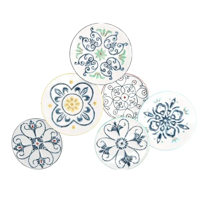 Decorazione da Parete in in metallo 6 piatti cm 90x70x6