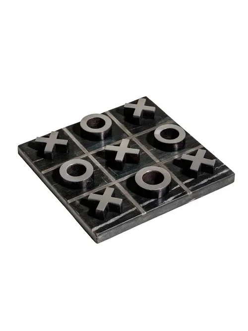 DECORAZIONE GIOCO DEL TRIS EFFETTO MARMO ANTRACITE (15x15cm)