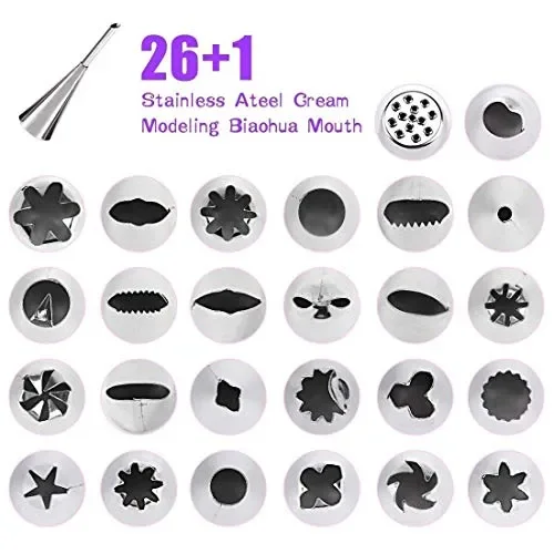 Decorazione Torta, Gyvazla 32 Pieces with 20 Punte in Acciaio Inox, 5 Grande… - immagine 3