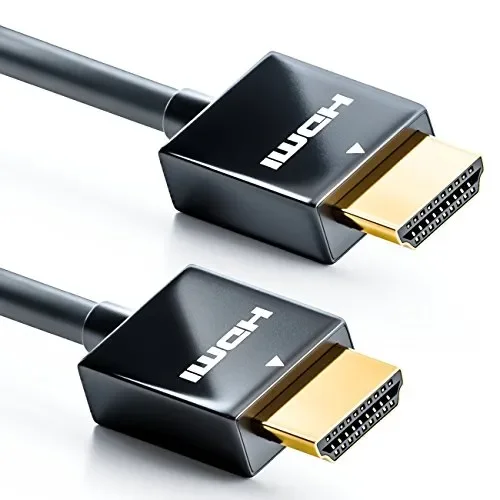 deleyCON 0,5m Cavo HDMI SLIM ad Alta Velocità con Ethernet 0,5 metri, Nero