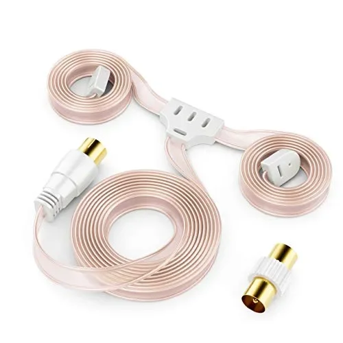 deleyCON FM AM UKW Radio Antenna Dipolo da Interno 75 bianco