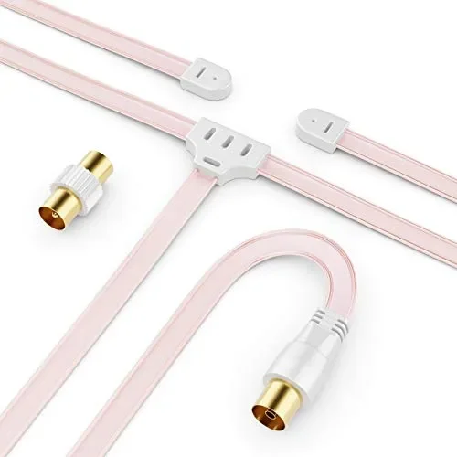 deleyCON FM AM UKW Radio Antenna Dipolo da Interno 75 bianco - immagine 2