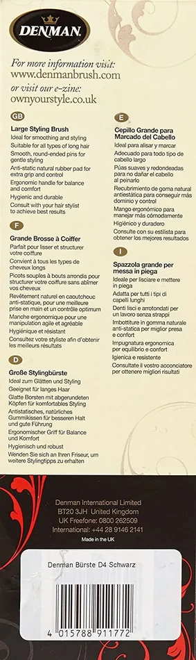 Denman Spazzola D4 Nero - immagine 3