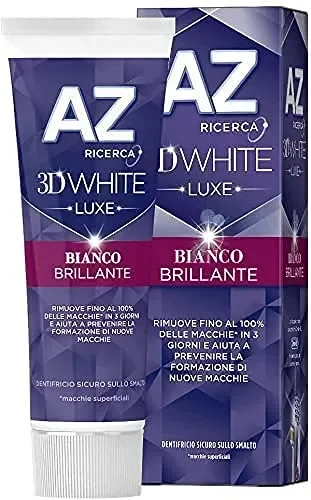 Dentifricio AZ 3D White Luxe con Azione Sbiancante Denti Professionale, per una Pulizia Denti Profonda e un Bianco Brillante, Maxi Formato da 6 Confezioni X 75ml - immagine 2