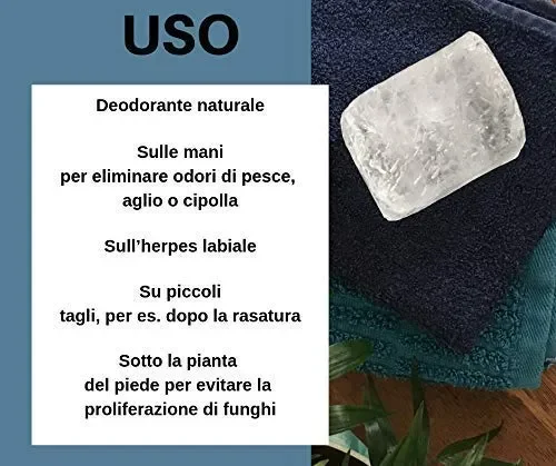 Deodorante naturale in allume di ammonio – Pietra Grezza 1 x 160/190 gr - immagine 3
