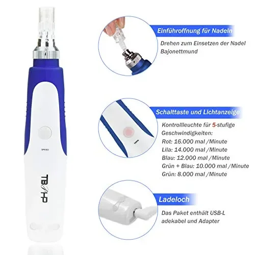 Derma pen Stamp Electric Pen timbro regolabile da 0.25mm-2.0mm per la… - immagine 3