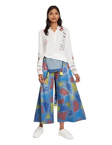 Desigual Blouse Veronica Camicia Donna S, Bianco (Blanco 1000) - immagine 3