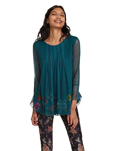 Desigual T-Shirt Luciana Donna XS, Verde (Verde Junco 4045)
