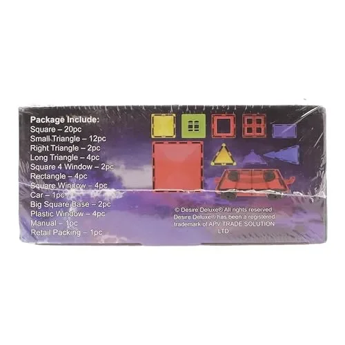 Desire Deluxe Set tessere magnetiche – Gioco Educativo per bambini e bambine – Età 3 4 5 6 7 anni – Impara con le costruzioni – 57 pz - immagine 2