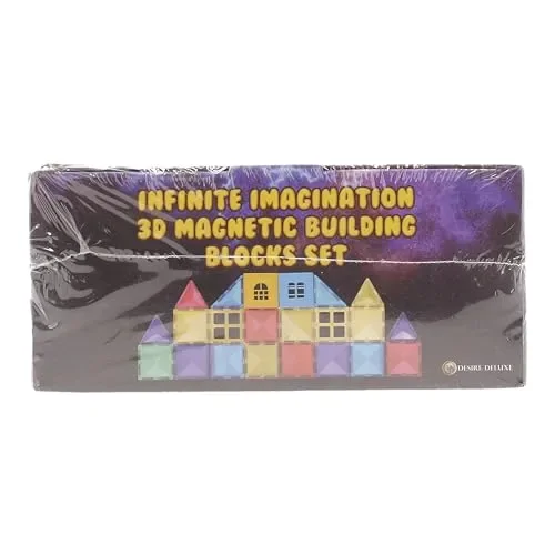 Desire Deluxe Set tessere magnetiche – Gioco Educativo per bambini e bambine – Età 3 4 5 6 7 anni – Impara con le costruzioni – 57 pz - immagine 3
