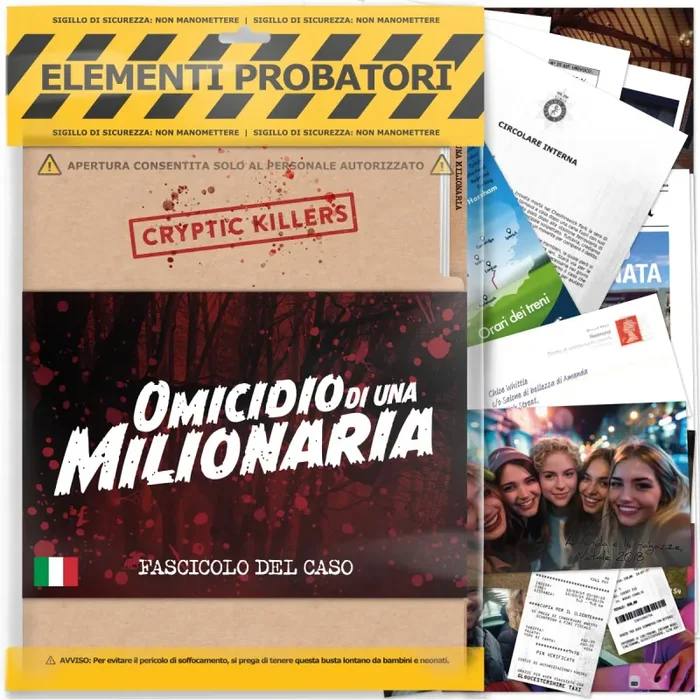 Detective gioco investigative – Caso da risolvere italiano – Un Mistero di omicidio e un Caso da risolvere – Giochi da tavolo adulti 14+ – Omicidio di una milionaria – Cryptic Killers