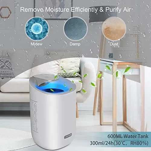 Deumidificatore Portatile COONOE Deumidificatori Elettrico Mini 600ml… Saldi - immagine 2