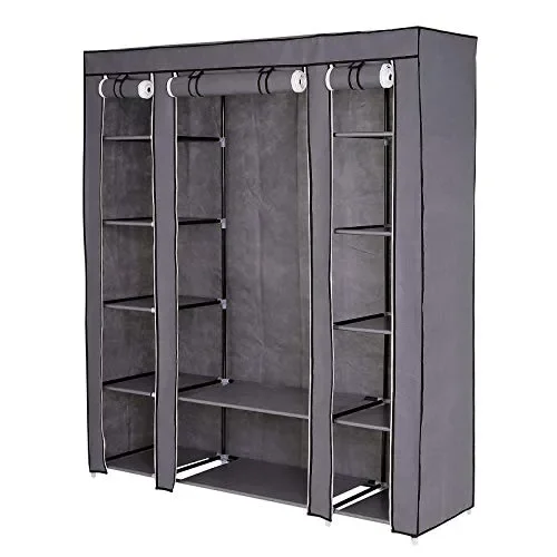 dibea WR00316 – Guardaroba pieghevole in tessuto, 175 x 150 x 45 cm, Grau Online