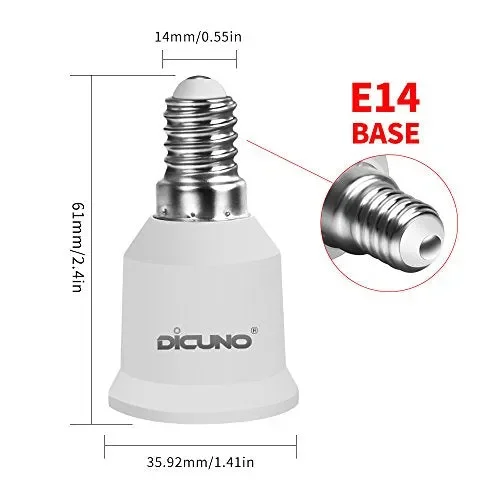 DiCUNO 4-Pack E14 a E27 Socket Converter Adapter Adattatore di base 4P - immagine 2