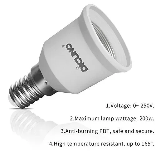 DiCUNO 4-Pack E14 a E27 Socket Converter Adapter Adattatore di base 4P - immagine 3