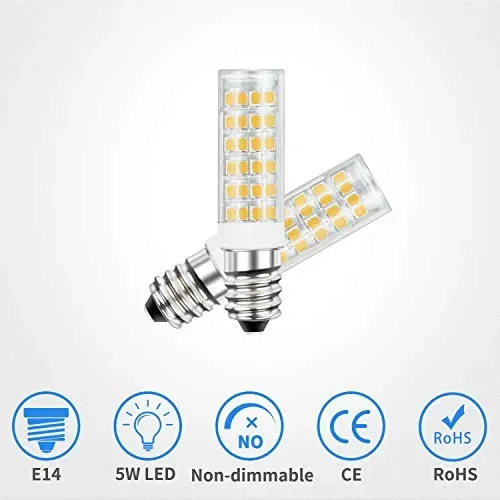 DiCUNO E14 LED Lampadina 5W (equivalente alogeno 50W), 550LM, 2P, Warm White - immagine 3