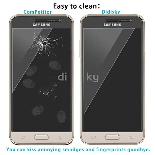 Didisky® Pellicola Protettiva in Vetro 2 Pack Samsung Galaxy J3 2016 Clean - immagine 3
