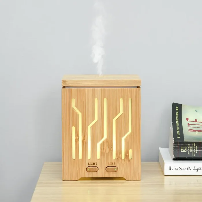 Diffusore di Aromi Oli Essenziali Vaporizzatore con Luci in Legno - immagine 2
