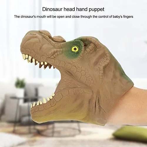 Dinosauro Mano Puppet Gloves, 6 Pollici Tyrannosaurus Rex Gioco di Marrone Saldi - immagine 2